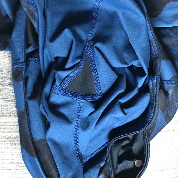 Lululemon Wunder Under Womens 4 Leggings Blue Black Inky Floral Luxtreme Active - Picture 3 of 7